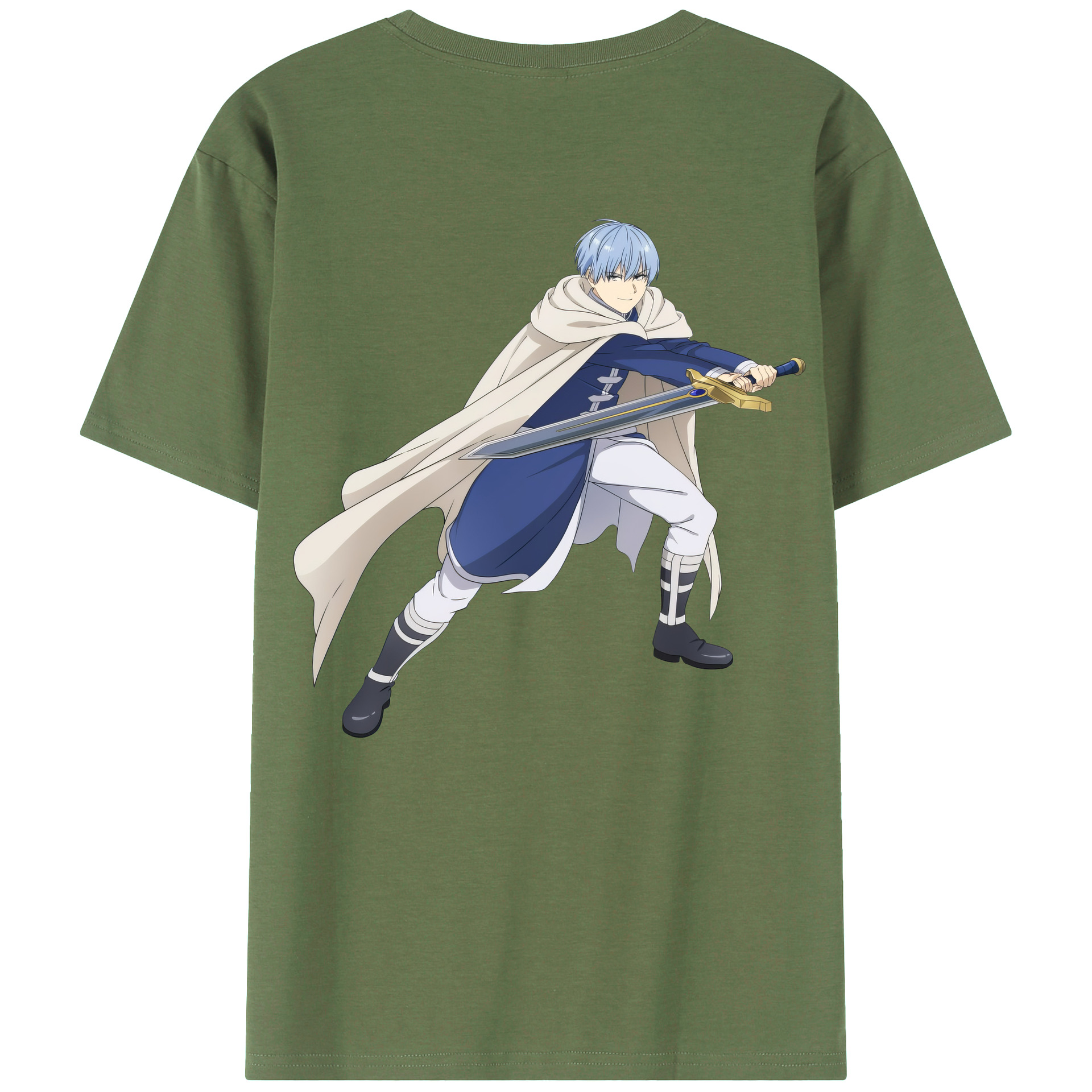 （画像用） 葬送のフリーレン Frieren 綿100％ メンズ半袖Tシャツ（バックプリント） 通気性